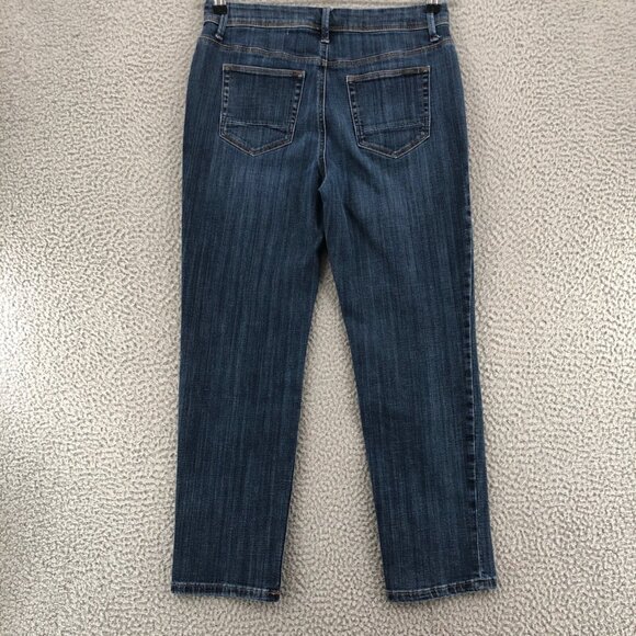 Chicos Jeans Womens 00 US 2 Blue So Slimming Medium Wash Denim Girlfriend Crop - Picture 3 of 12